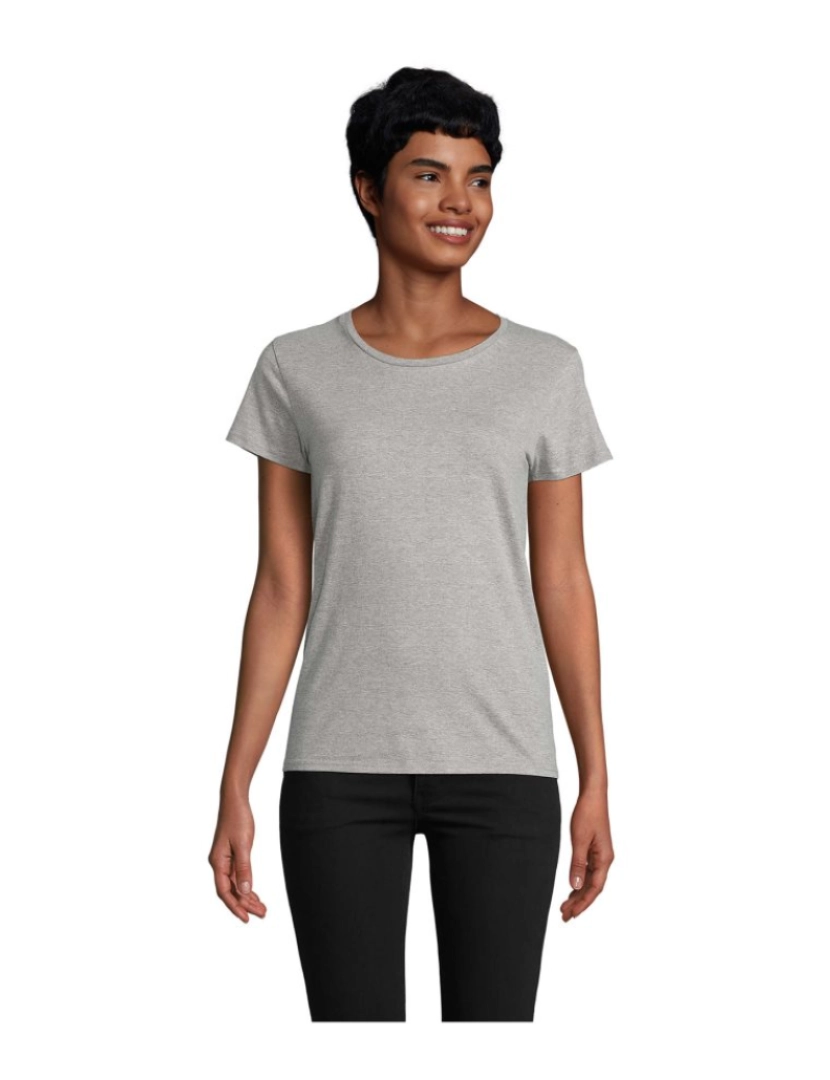 Sols - T-shirt justa de mulher  em jersey simples e gola redonda