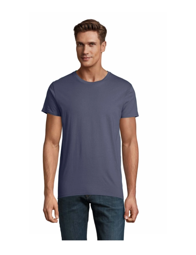 Sols - T-shirt justa de homem em jersey simples e gola redonda