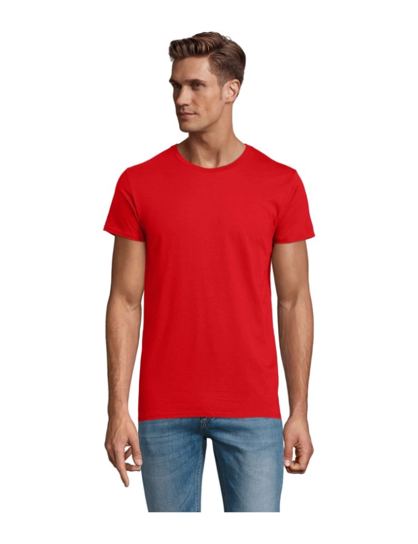 Sols - T-shirt justa de homem em jersey simples e gola redonda