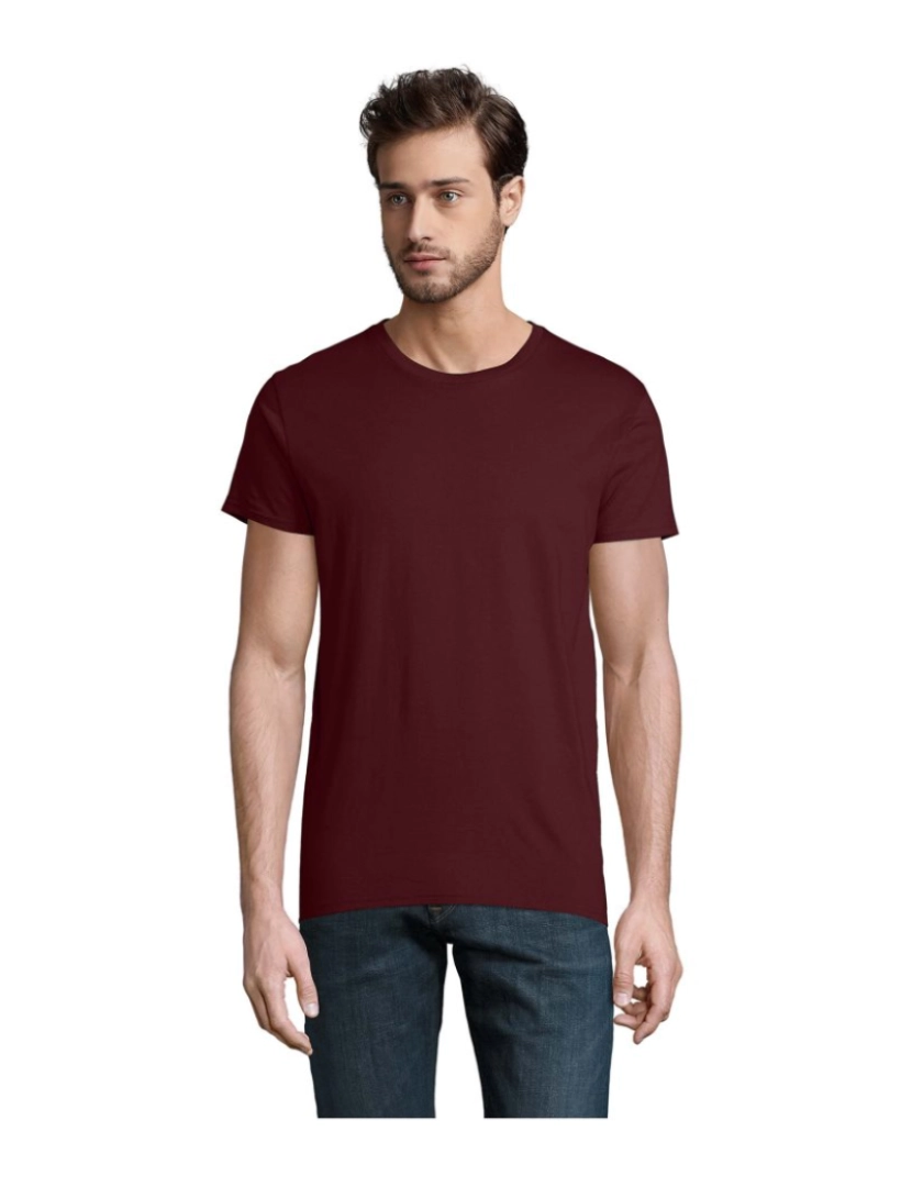 Sols - T-shirt justa de homem em jersey simples e gola redonda