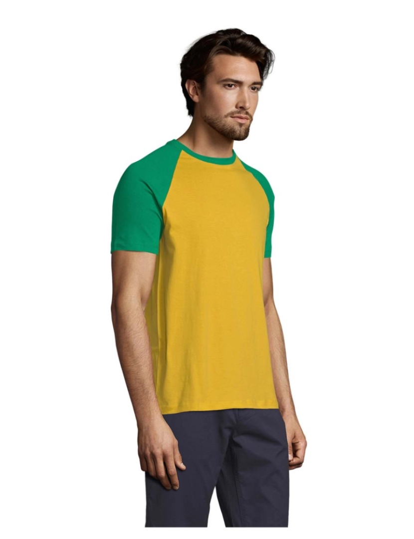 imagem de T-shirt de homem manga raglan de dois tons3