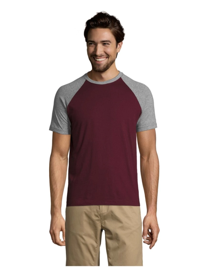 Sols - T-shirt de homem manga raglan de dois tons