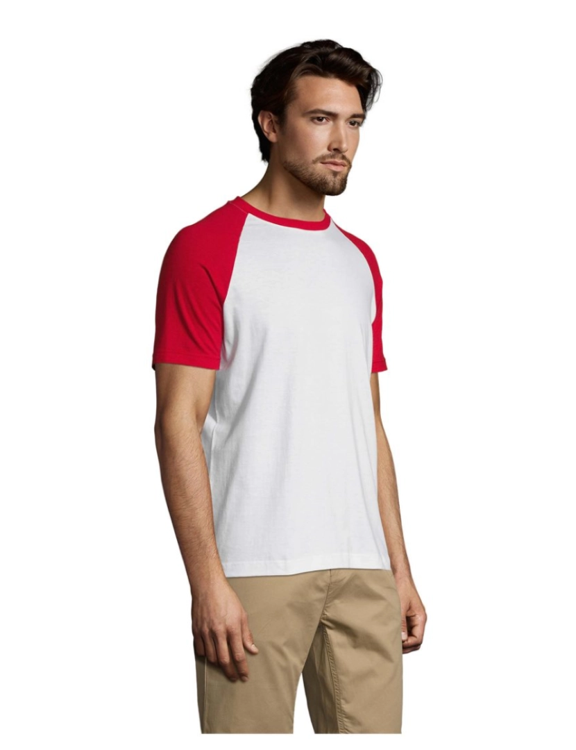 imagem de T-shirt de homem manga raglan de dois tons3