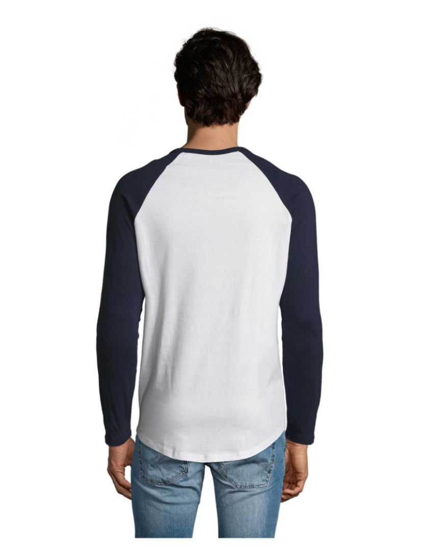 imagem de T-shirt masculina bicolor com manga comprida raglan funky2