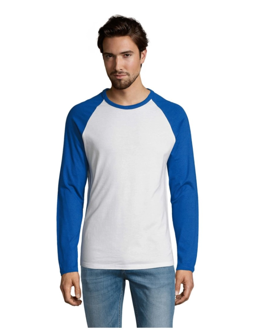 Sols - T-shirt masculina bicolor com manga comprida raglan funky