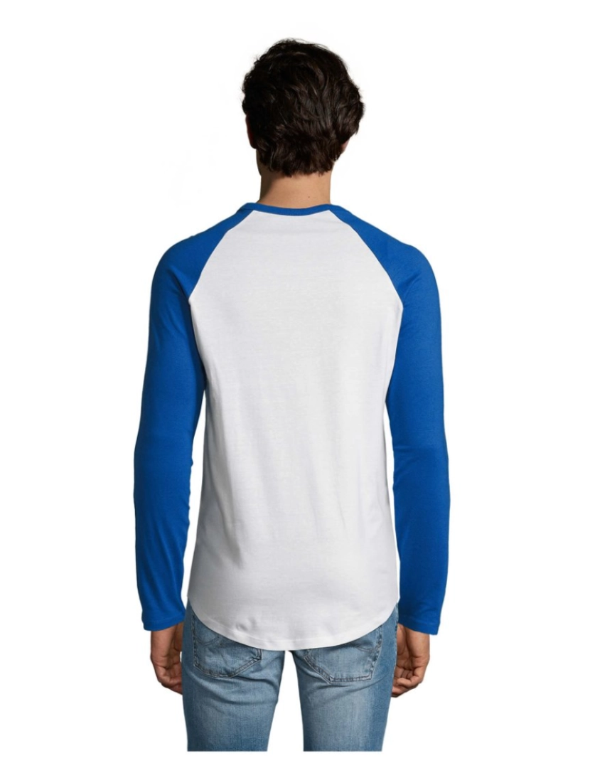imagem de T-shirt masculina bicolor com manga comprida raglan funky2