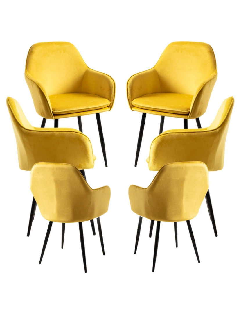 imagem de Pack 6 Cadeiras Chic Black - Amarelo1