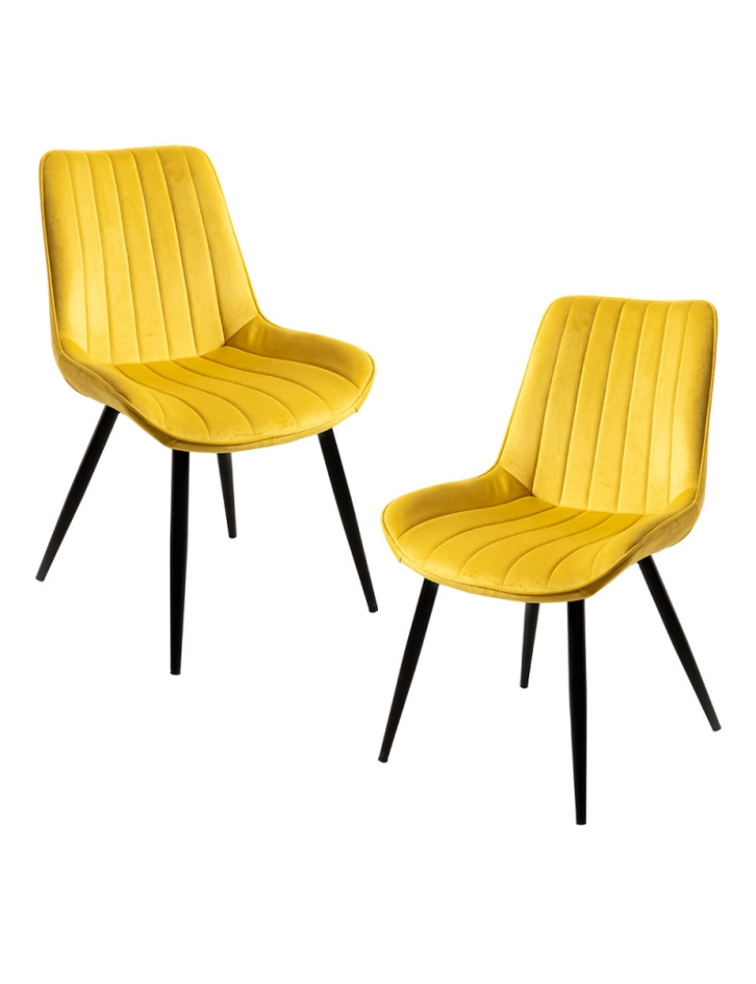Presentes Miguel - Pack 2 Cadeiras Lene Veludo - Amarelo