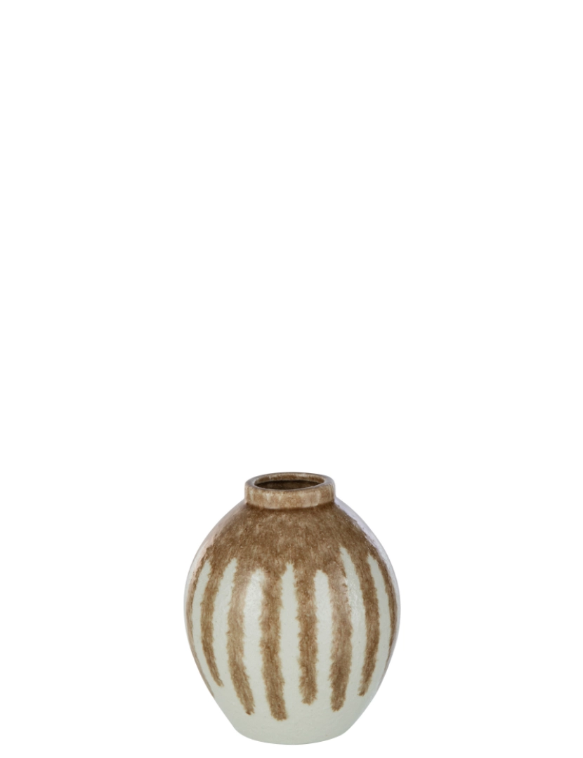 J-Line - J-Line Bege vaso de pintura cerâmica / luz de marron pequeno