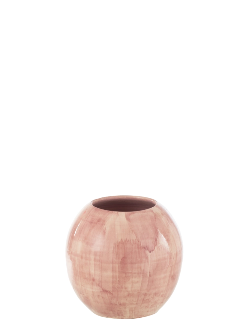 imagem de Cachepot J-Line Mão pintado de cerâmica rosa médio1