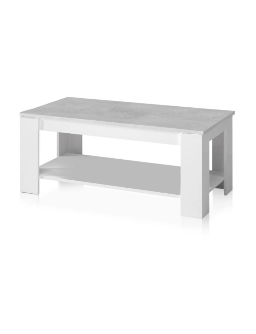 imagem de Mesa de centro elevatória Lya Blanco Artik (Blanco Mate) - Gris Cemento 102 x 54 x cm4