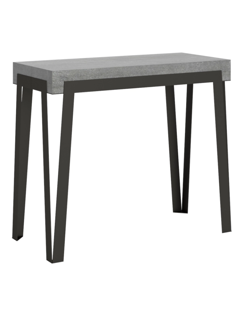 Itamoby - Mesa consola extensível 90x40/196 cm Rio Small Cimento quadro Antracite