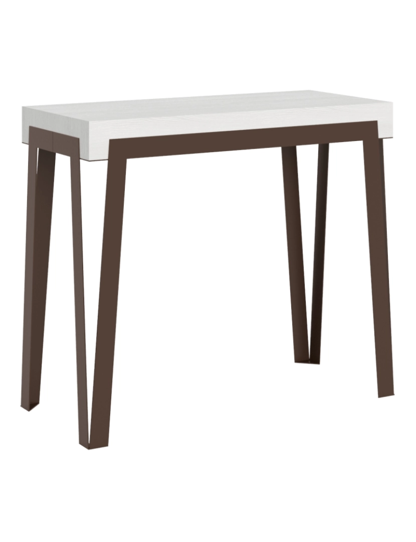 imagem de Mesa consola extensível 90x40/196 cm Rio Small Cinza Branca quadro Ferrugem1