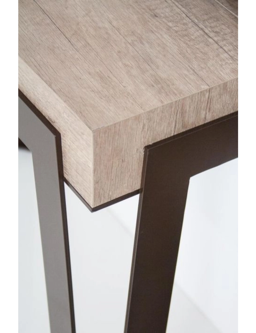 imagem de Mesa consola extensível 90x40/196 cm Rio Small Cimento quadro Ferrugem5