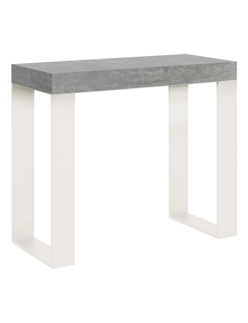 Itamoby - Mesa consola extensível 90x40/300 cm Tecno Cimento quadro Branco