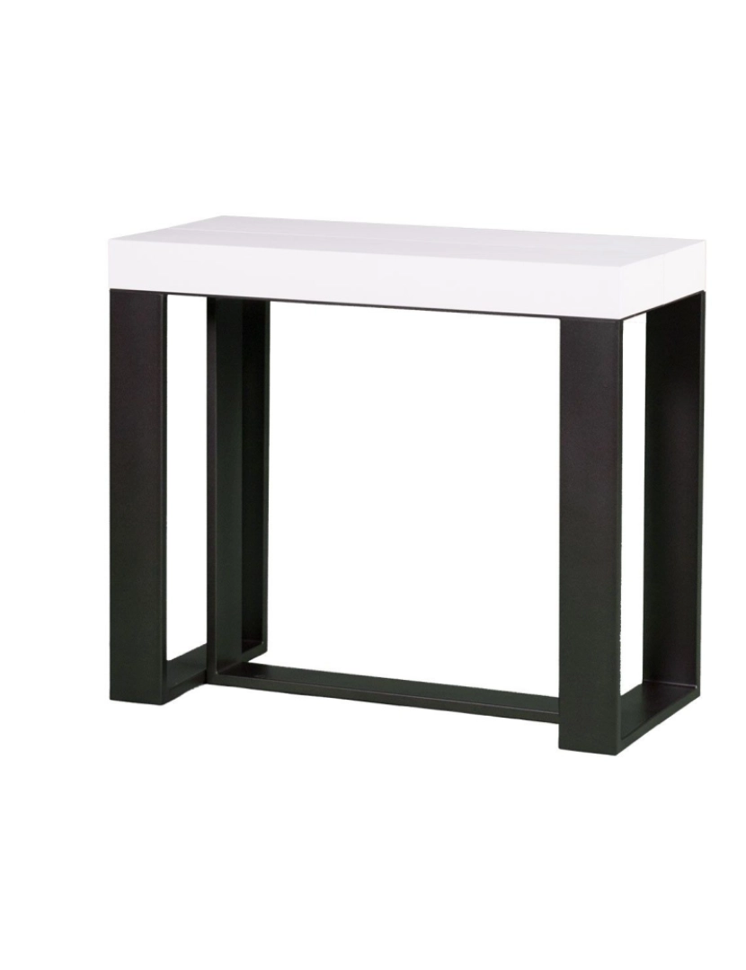 imagem de Mesa consola extensível 90x40/196 cm Futura Small Cinza Branca quadro Antracite4