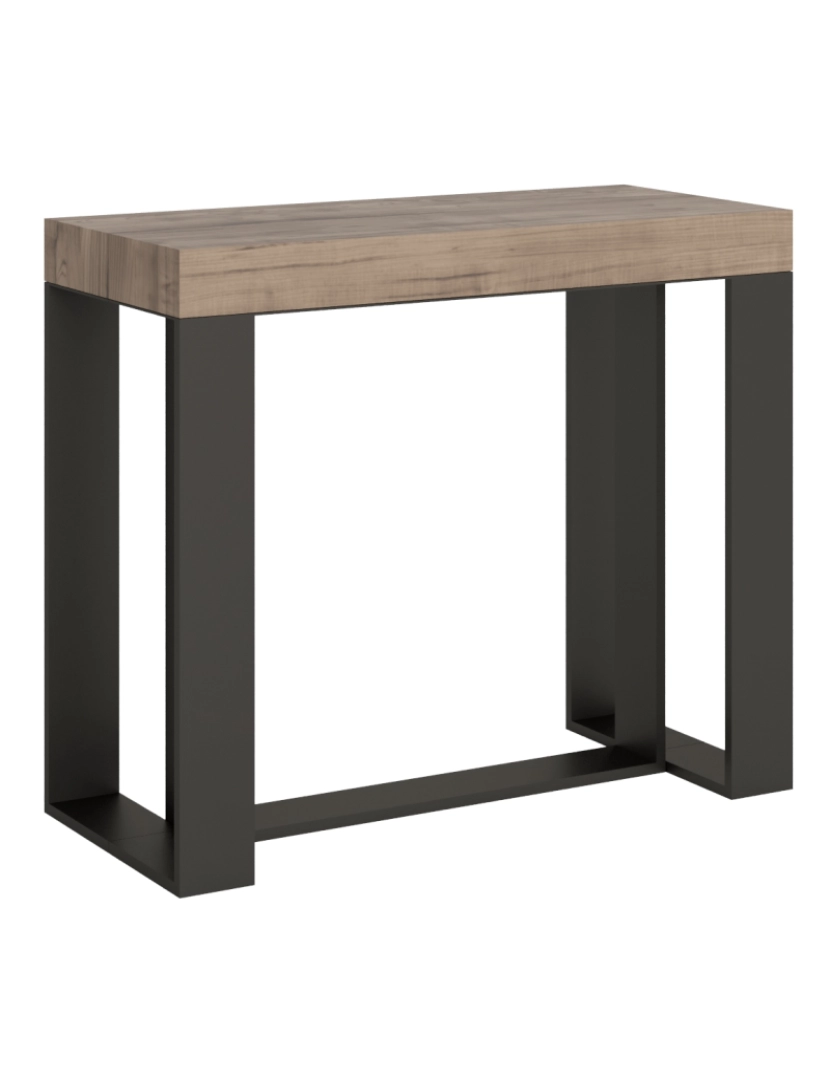 Itamoby - Mesa consola extensível 90x40/196 cm Futura Small Carvalho Natural quadro Antracite