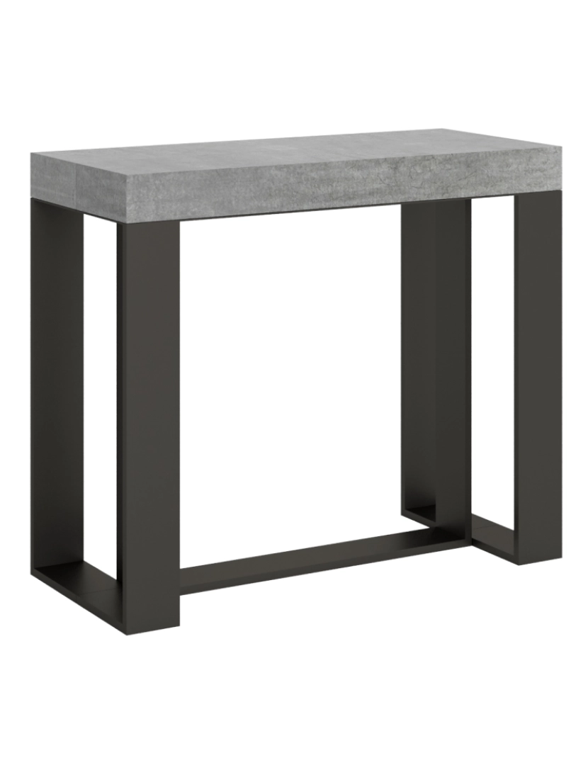 imagem de Mesa consola extensível 90x40/196 cm Futura Small Cimento quadro Antracite1