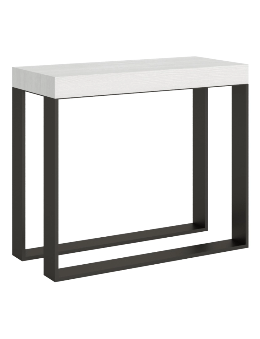 Itamoby - Mesa consola extensível 90x40/196 cm Elettra Small Cinza Branca quadro Antracite