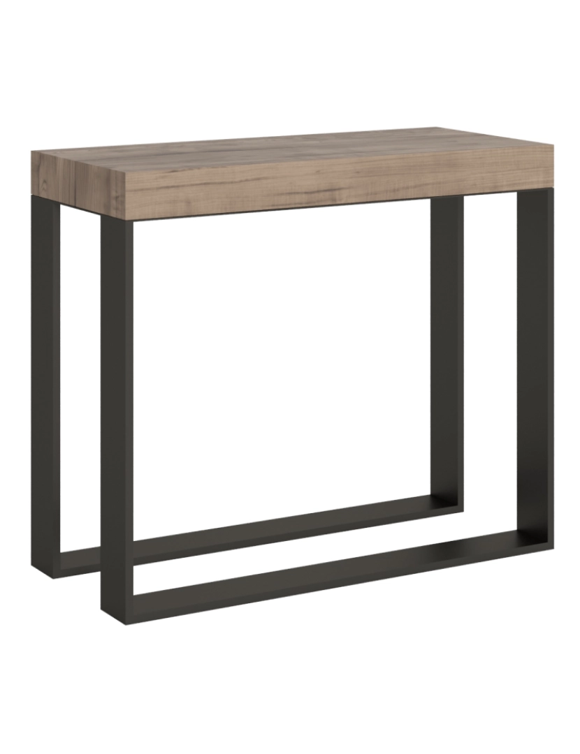 imagem de Mesa consola extensível 90x40/196 cm Elettra Small Carvalho Natural quadro Antracite1