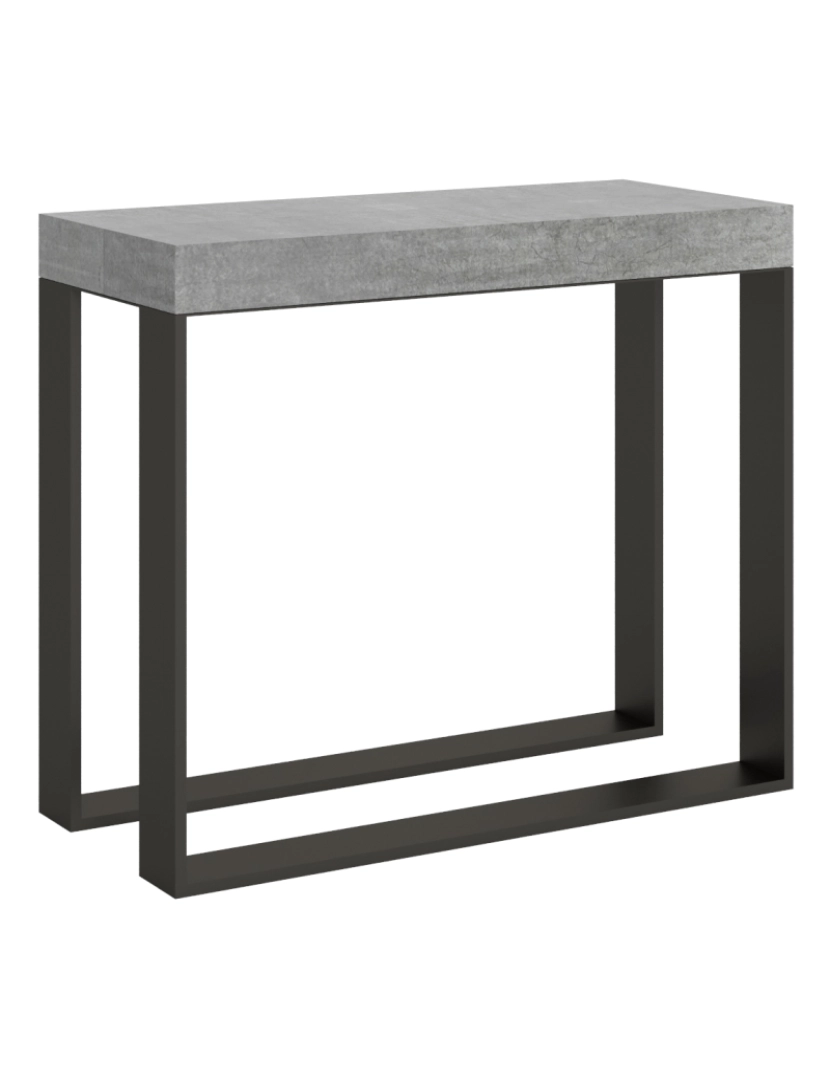 imagem de Mesa consola extensível 90x40/196 cm Elettra Small Cimento quadro Antracite1