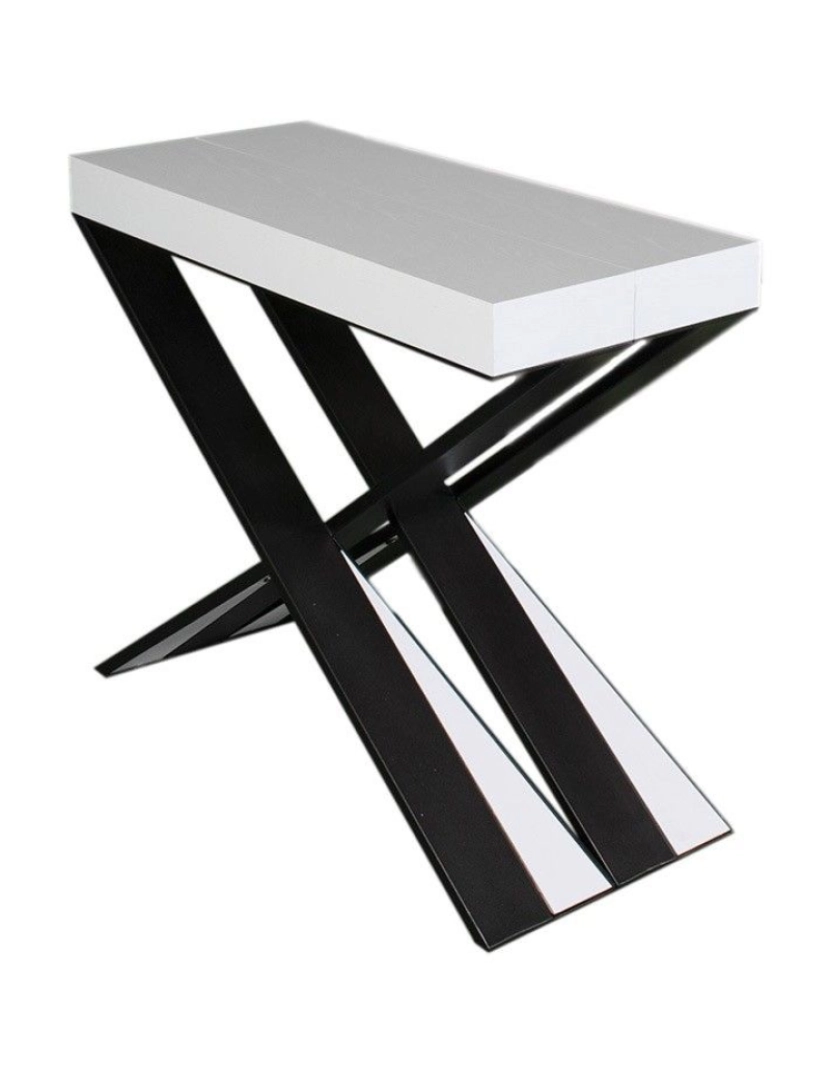 imagem de Mesa consola extensível 90x40/196 cm Diago Small Cinza Branca quadro Antracite5