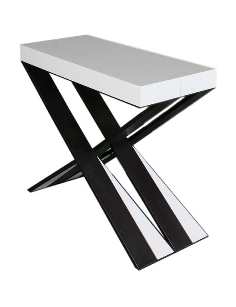 imagem de Mesa consola extensível 90x40/300 cm Diago Cinza Branca quadro Antracite4