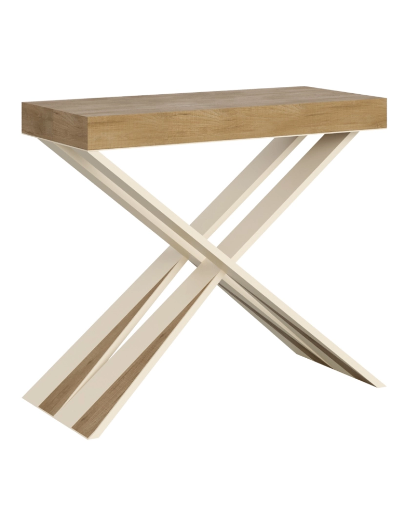 Itamoby - Mesa consola extensível 90x40/196 cm Diago Small Carvalho Natural quadro Branco