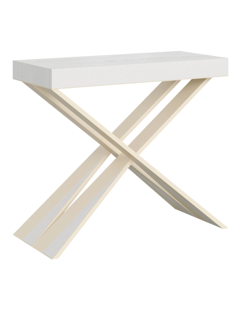 Itamoby - Mesa consola extensível 90x40/300 cm Diago Cinza Branca quadro Branco