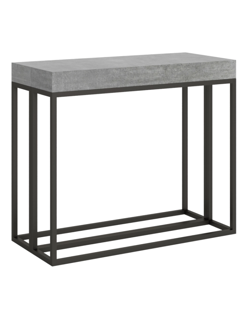 Itamoby - Mesa consola extensível 90x40/196 cm Epoca Small Cimento quadro Antracite