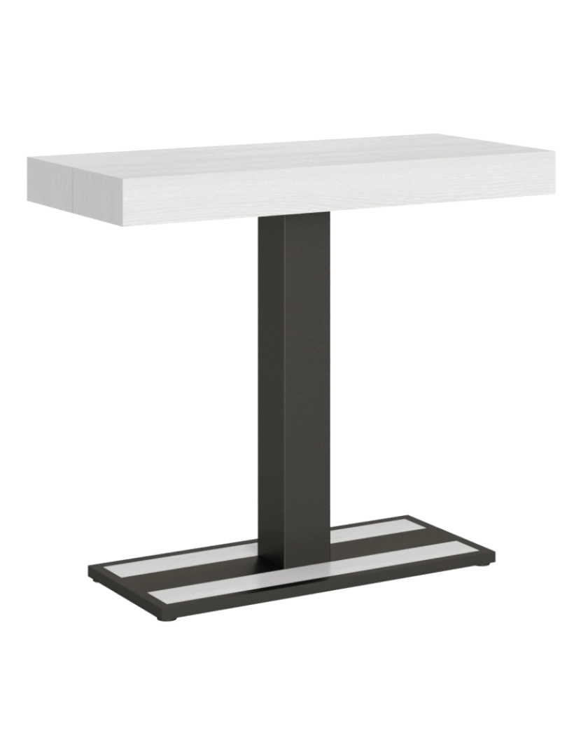 Itamoby - Mesa consola extensível 90x40/196 cm Capital Small Cinza Branca quadro Antracite