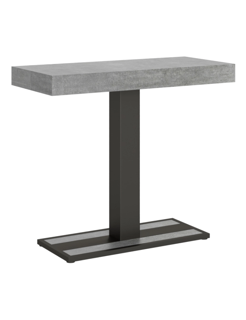 Itamoby - Mesa consola extensível 90x40/300 cm Capital Cimento quadro Antracite