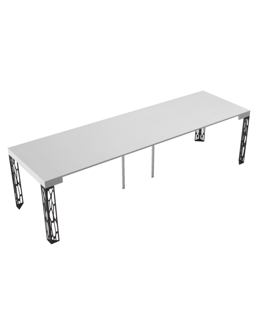 imagem de Mesa consola extensível 90x40/300 cm Ghibli Cinza Branca quadro Antracite7