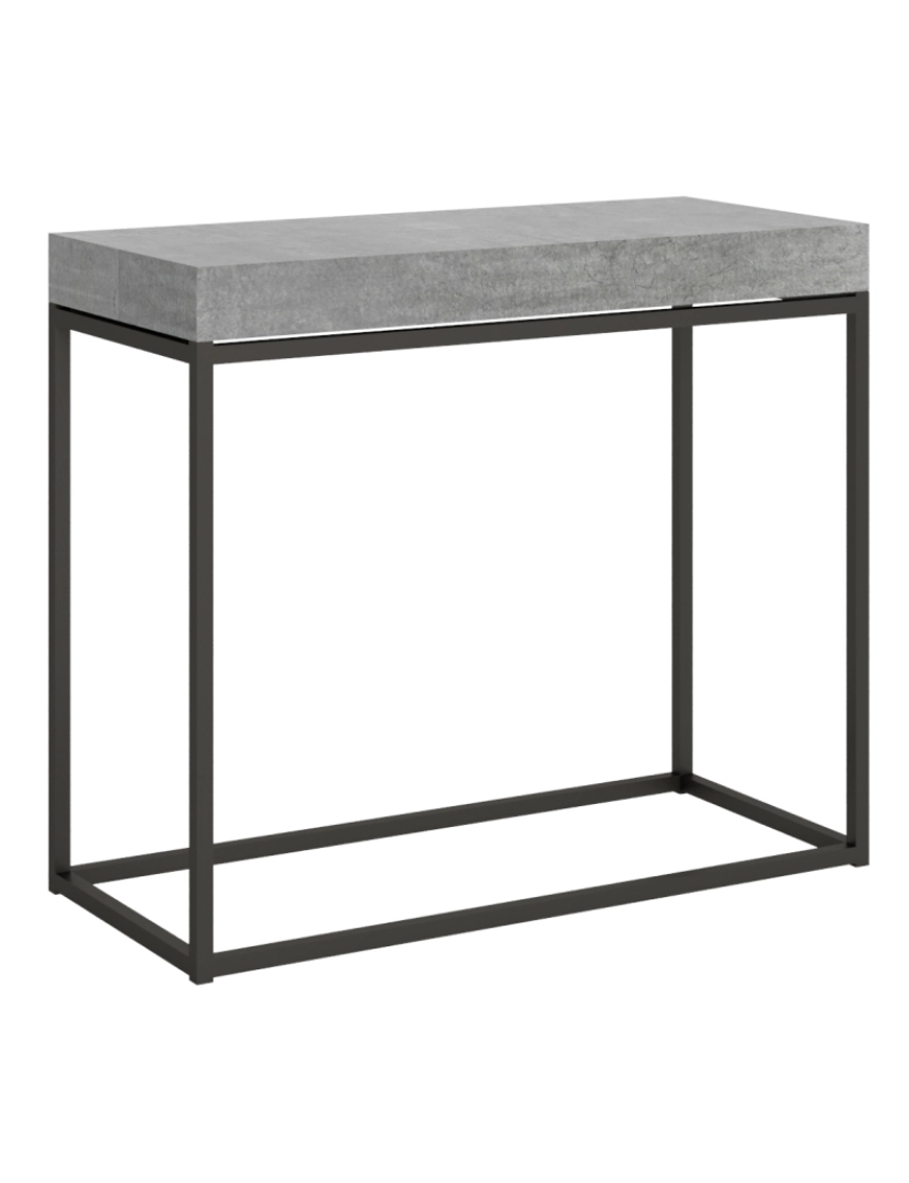 Itamoby - Mesa consola extensível 90x40/196 cm Nordica Small Cimento quadro Antracite