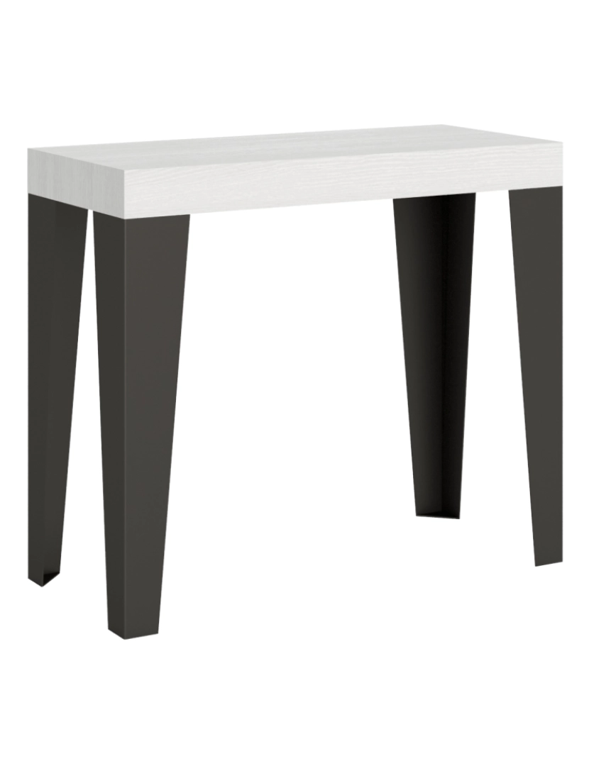 imagem de Mesa consola extensível 90x40/196 cm Flame Small Cinza Branca quadro Antracite1