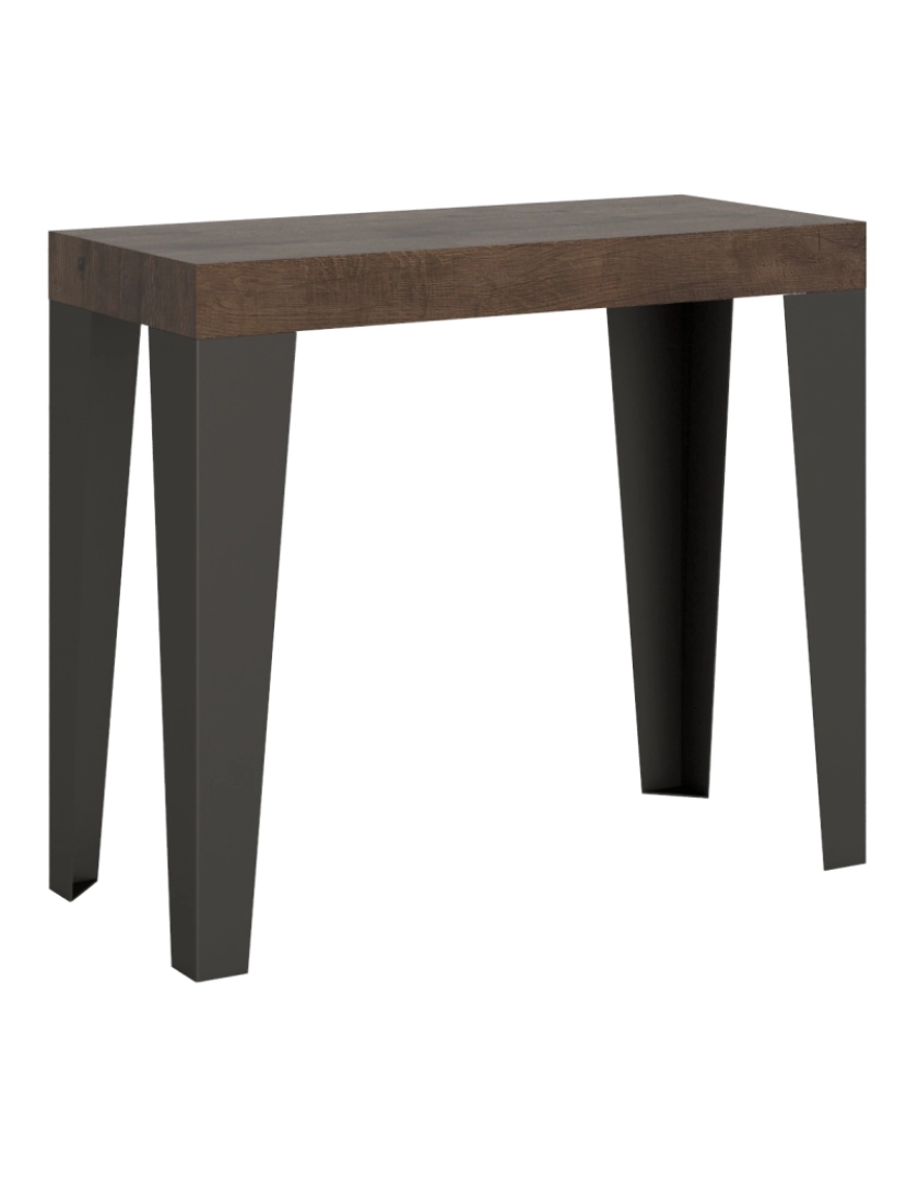 imagem de Mesa consola extensível 90x40/196 cm Flame Small Nogueira quadro Antracite1