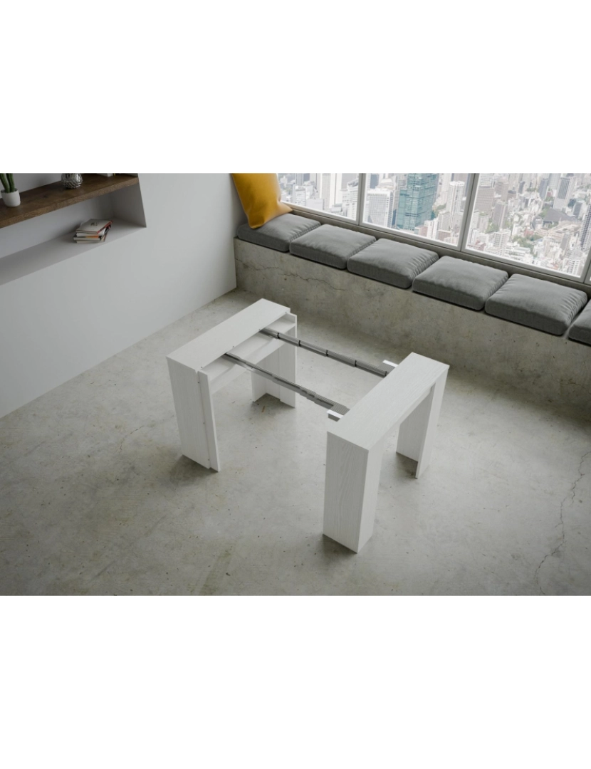 imagem de Mesa consola extensível 90x48/296 cm Venus Cinza Branca5