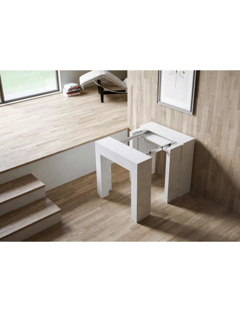 imagem de Mesa consola extensível 78x47/299 cm Allin Branco Espatulado5