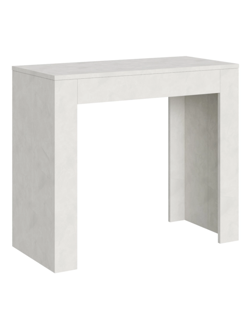 Itamoby - Mesa consola extensível 90x42/198 cm Emy Small Branco Espatulado