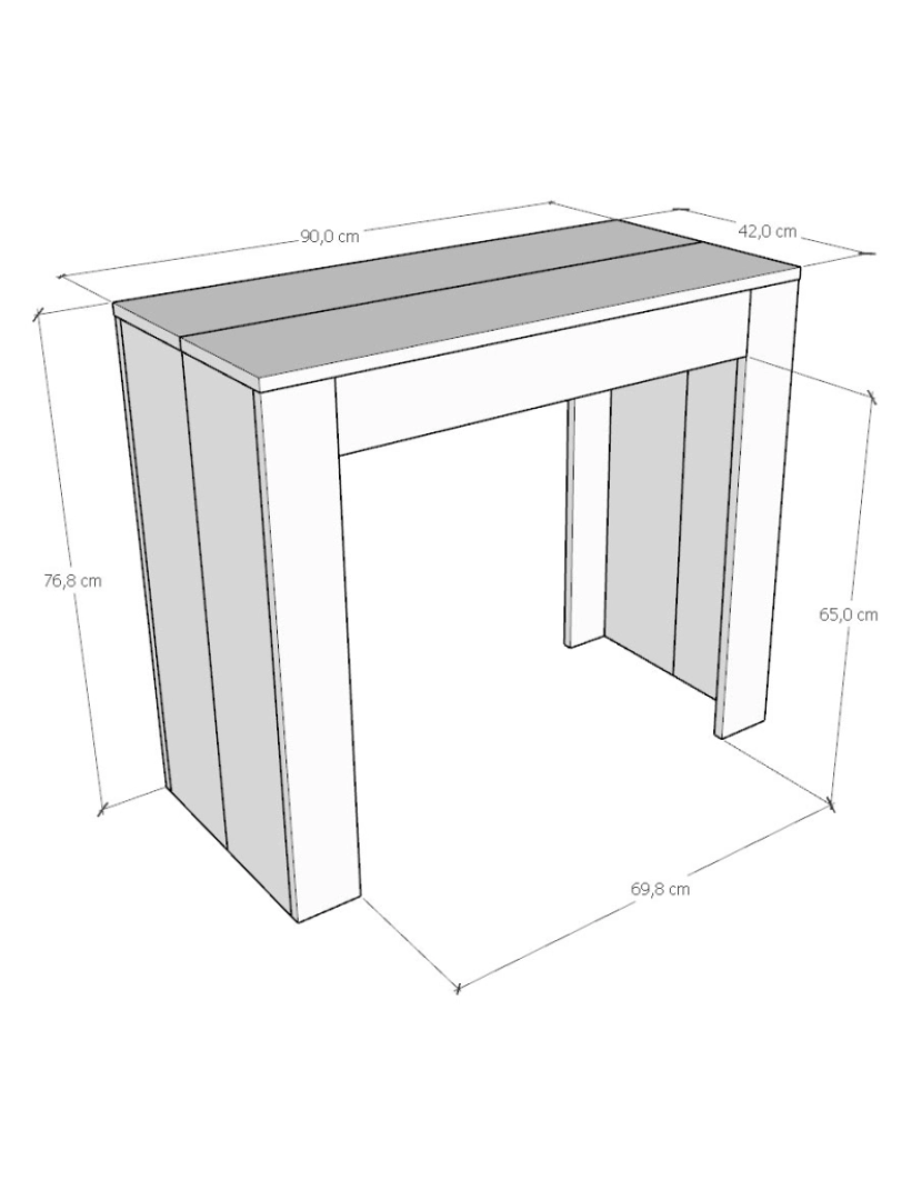 imagem de Mesa consola extensível 90x42/198 cm Emy Small Antracite Espatulado4