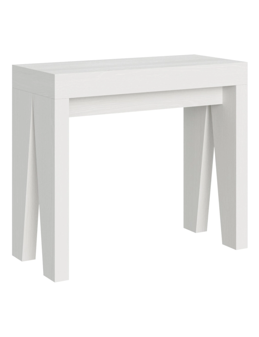 Itamoby - Mesa consola extensível 90x40/196 cm Naxy Small Cinza Branca