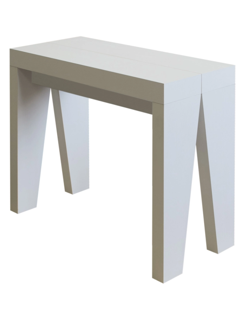 imagem de Mesa consola extensível 90x40/196 cm Naxy Small Cinza Branca4