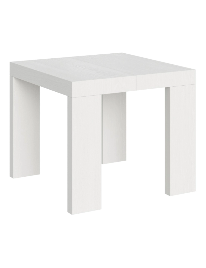 imagem de Mesa de jantar extensível 90x90/246 cm Roxell Cinza Branca1