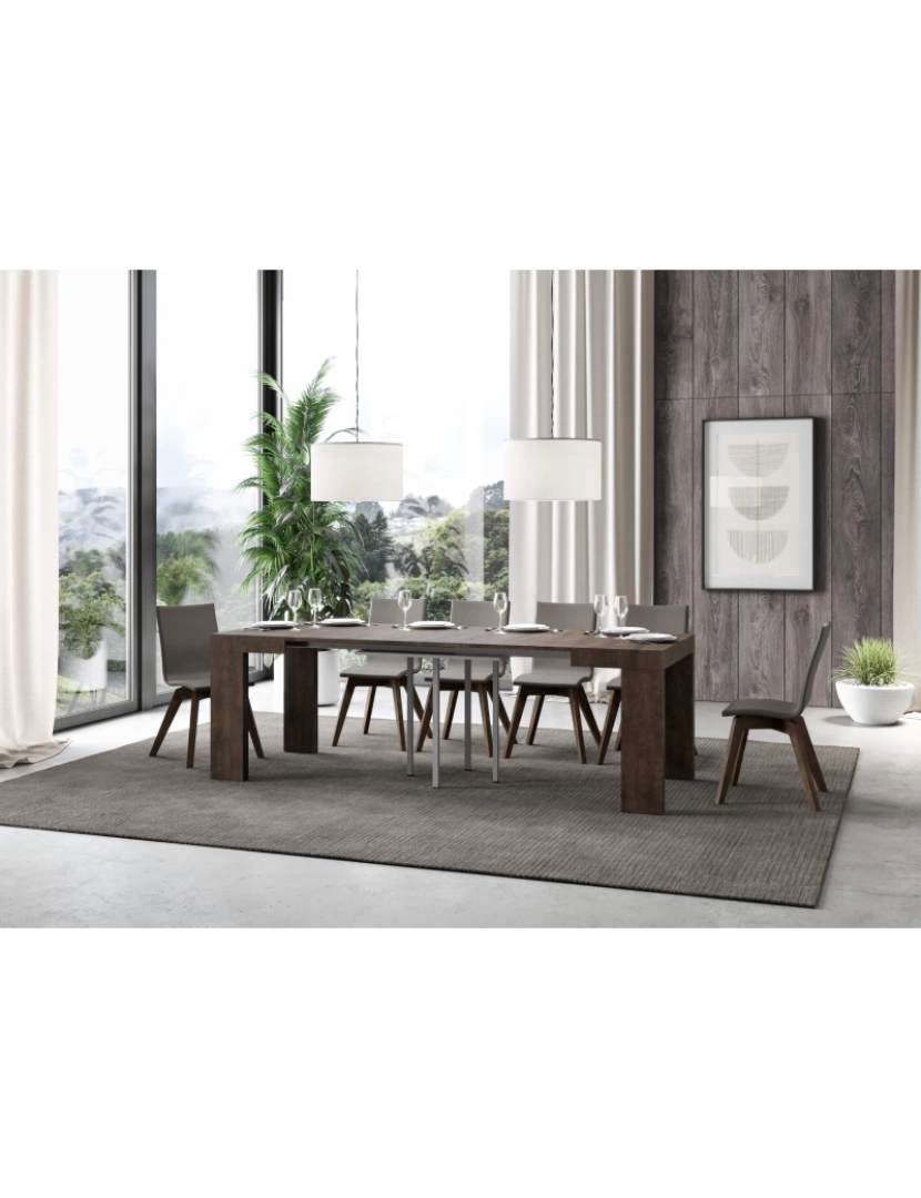 imagem de Mesa de jantar extensível 90x90/246 cm Roxell Nogueira3