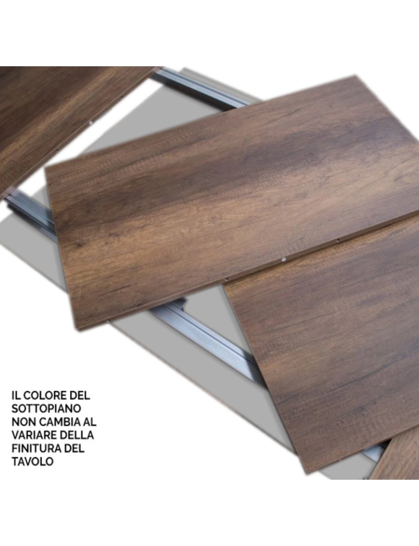 imagem de Mesa de jantar extensível 90x90/246 cm Roxell Mix plano Cinza Branca - pernas Nogueira4