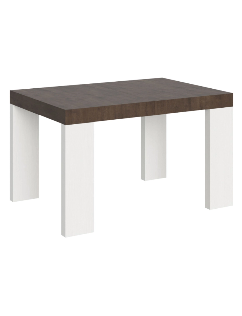 Itamoby - Mesa de jantar extensível 90x130/234 cm Roxell Mix plano Nogueira - pernas Cinza Branca