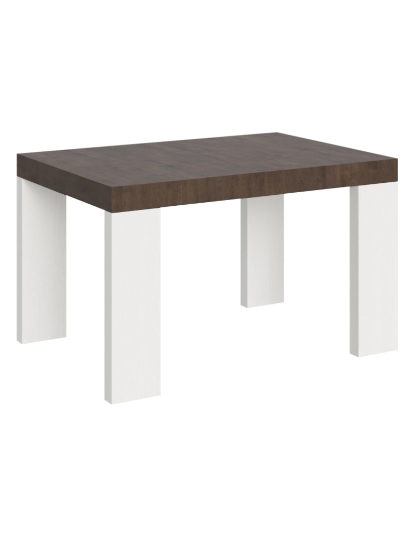 imagem de Mesa de jantar extensível 90x130/234 cm Roxell Mix plano Nogueira - pernas Cinza Branca1