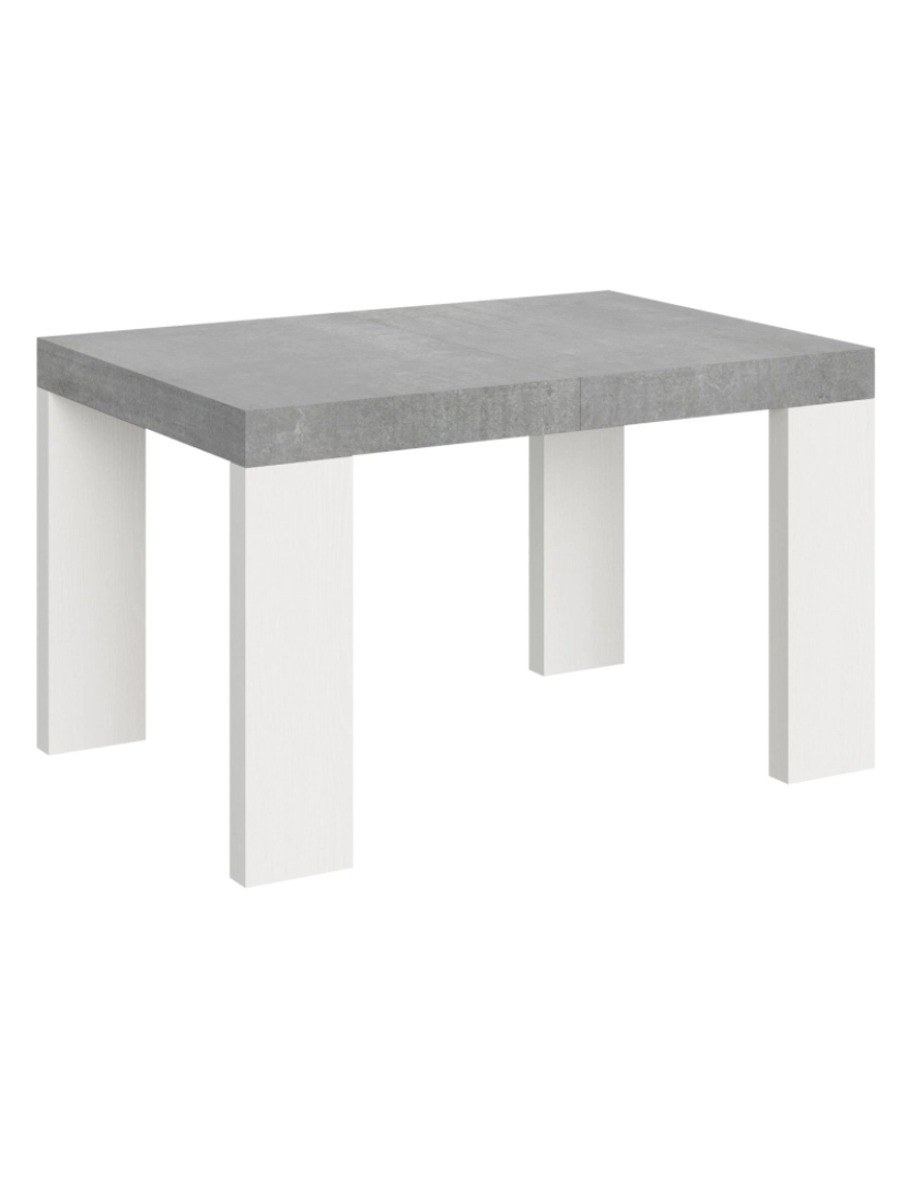 imagem de Mesa de jantar extensível 90x130/234 cm Roxell Mix plano Cimento - pernas Cinza Branca1