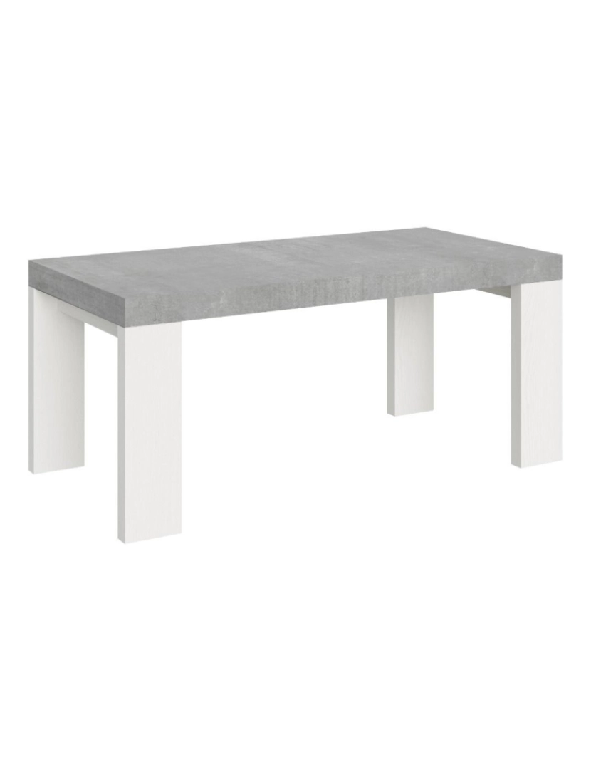 Itamoby - Mesa de jantar extensível 90x180/284 cm Roxell Mix plano Cimento - pernas Cinza Branca