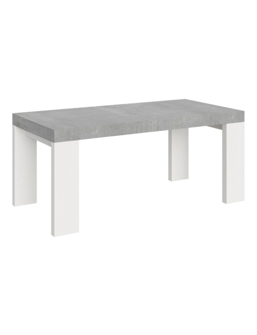 imagem de Mesa de jantar extensível 90x180/284 cm Roxell Mix plano Cimento - pernas Cinza Branca1